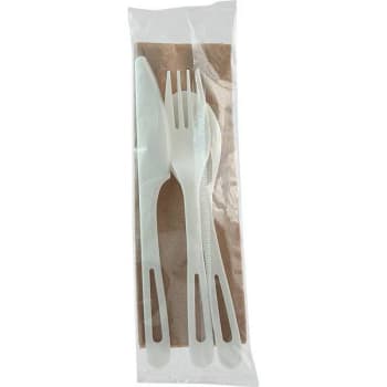 Image for World Centric TPLA Compostable Cutlery And Napkin 6",White,Case Of 250 from HD Supply