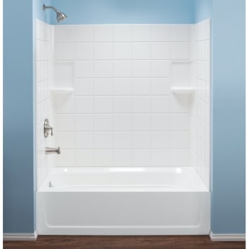 Image for El Mustee Topaz 30"x 60" Direct To Stud Tub Surround In White, 3 Piece Kit from HD Supply
