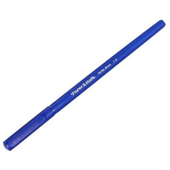 Paper Mate Ballpoint Stick Pens, Medium Point, 1mm, Blue Ink, Package Of 12
