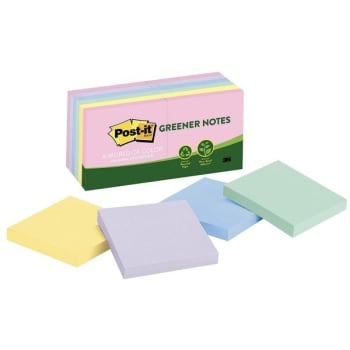Image for Post-It Notes Greener Notes, 3in X 3in, 100% Recycled, Helsinki, Package Of 12 from HD Supply