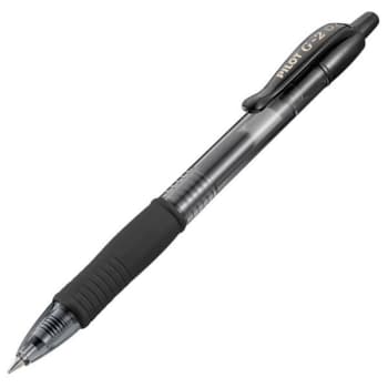 Pilot G-2 Retractable Gel Pens, Fine Point, 0.7 mm, Black Ink, Package Of 12