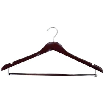 Image for Poly-Pak 17x1/2" Standard Hook Male Hanger, Mahogany Wood Chrome, Case Of 100 from HD Supply