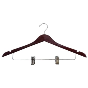 Image for Poly-pak 17x1/2" Standard Hook Female Hanger,mahogany Wood Chrome,case Of 100 from HD Supply