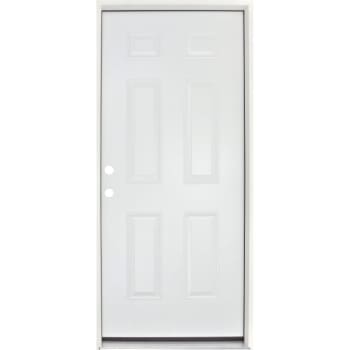 36x80" 6-Panel Steel Prehung Right Hand Door