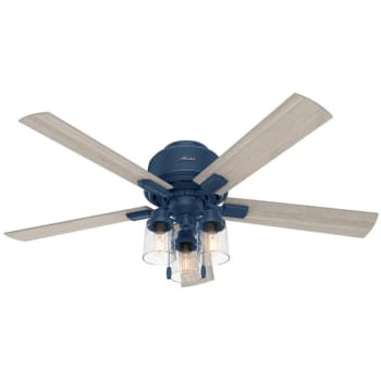 Image for Hunter Fan Hartland 52 in. Low Profile Ceiling Fan w/ Light (Indigo Blue) from HD Supply