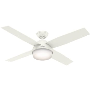 Image for Hunter Fan Dempsey 52 In. Outdoor Ceiling Fan W/ Light (White) from HD Supply