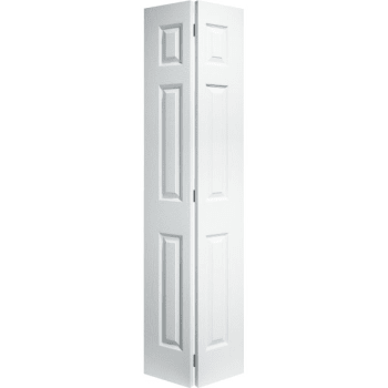 24 x 80 in. 6-Panel Molded Hollow Core Bi-Fold Door (Primed White)
