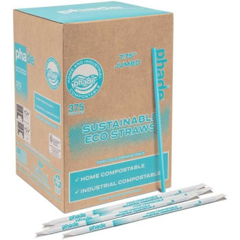 [IN]Place Wincup Phade 7.75 Inch Jumbo Straw Teal,Paper Wrapped, Case Of 375