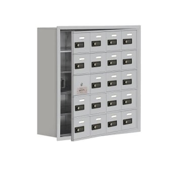 Salsbury Industries Cell Phone Locker, 19 Usable Doors, Aluminum, Combo Locks