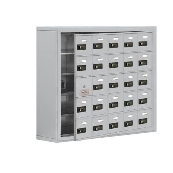 Salsbury Industries Cell Phone Locker, 24-A Usable Doors, Aluminum, Combo Locks
