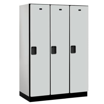 Salsbury Industries 18" Wide Single Tier Wood Locker, 3 Wide, Gray