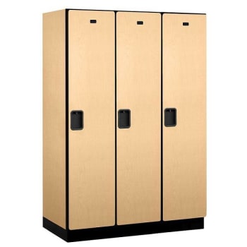 Salsbury Industries 18" Wide Single Tier Wood Locker, 3 Wide, Maple