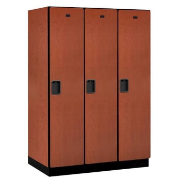 Image for Salsbury Industries 18" Wide Single Tier Wood Locker, 3 Wide, 24" Deep, Cherry from HD Supply