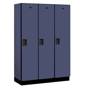 Image for Salsbury Industries 18" Wide Single Tier Wood Locker, 3 Wide, 18" Deep, Blue from HD Supply