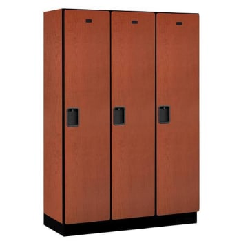 Image for Salsbury Industries 18" Wide Single Tier Wood Locker, 3 Wide, 18" Deep, Cherry from HD Supply