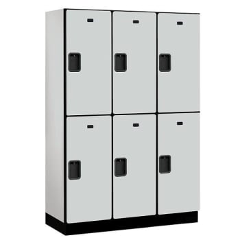 Image for Salsbury Industries 18" Wide Double Tier Wood Locker, 3 Wide, 18" Deep, Gray from HD Supply