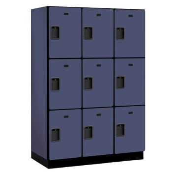 Image for Salsbury Industries 18" Wide Triple Tier Wood Locker, 3 Wide, 21" Deep, Blue from HD Supply