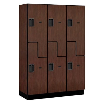 Salsbury Industries 18" Wide Double Tier S-Style Designer Wood Locker, 18" Deep