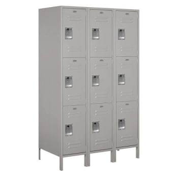 Image for Salsbury Industries 18" Wide Triple Tier Metal Locker, 21" Deep, Gray from HD Supply