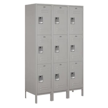Image for Salsbury Industries 18" Wide Triple Tier Metal Locker, 18" Deep, Gray from HD Supply