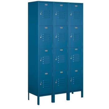 Salsbury Industries 18" Wide Four Tier Metal Locker, 21" Deep, Blue