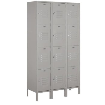Salsbury Industries 18" Wide Four Tier Metal Locker, 21" Deep, Gray