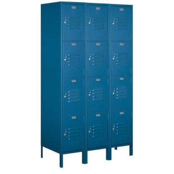 Salsbury Industries 18" Wide Four Tier Metal Locker, 18" Deep, Blue