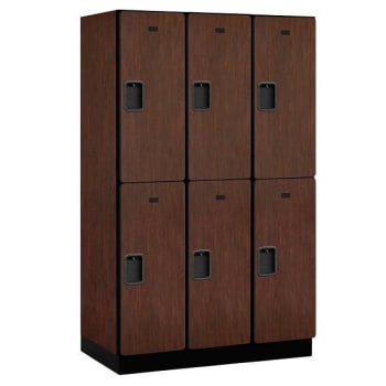 Image for Salsbury Industries 15" Wide Double Tier Wood Locker, 21" Deep, Mahogany from HD Supply