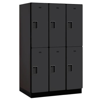Salsbury Industries 15" Wide Double Tier Wood Locker, 24" Deep, Black