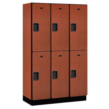 Image for Salsbury Industries 15" Wide Double Tier Wood Locker, 18" Deep, Cherry from HD Supply