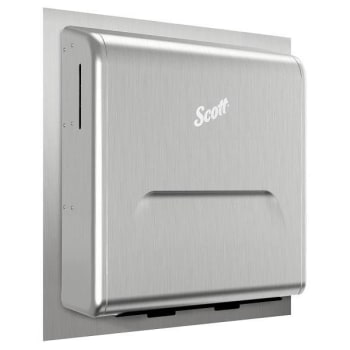 Scott PRO Stainless Steel Recessed Hard Roll Towel Dispenser Housing With Trim Panel, Module Sold Seperately, 17.62"x22"x5.0"