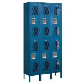 Salsbury Industries 36 Inch Wide Blue Unassembled Vented Metal Lockers