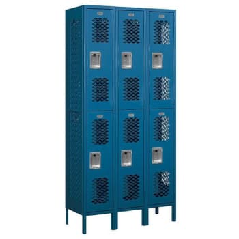 Image for Salsbury Industries 36 Inch Wide Blue Double Tier Metal Lockers, Unassembled from HD Supply