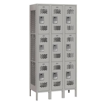 Image for Salsbury Industries Assembled 36 Inch Wide Triple Tier Vented Metal Lockers,gray from HD Supply