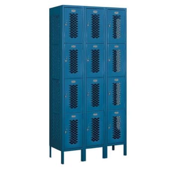 Image for Salsbury Industries 36 Inch Wide Blue Four Tier Vented Metal Lockers,unassembled from HD Supply