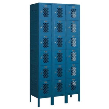 Salsbury Industries 36 Inch Wide Box Style Vented Lockers, Blue,unassembled
