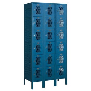 Image for Salsbury Industries 36 Inch Wide Vented Metal Lockers, Blue, Unassembled from HD Supply