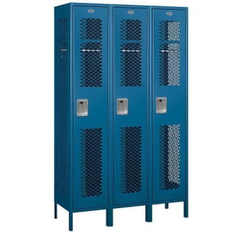 Image for Salsbury Industries 36 Inch Wide Vented Metal Lockers, Blue,unassembled from HD Supply