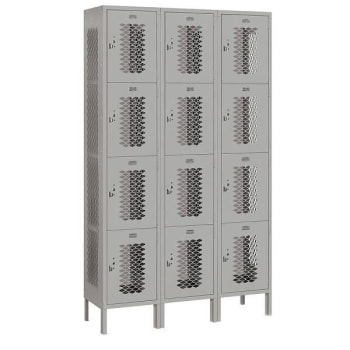 Salsbury Industries 45 Inch Wide Four Tier Metal Lockers, Gray,unassembled