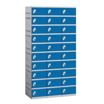 Image for Salsbury Industries 38.25 Inch Wide Ten Tier Plastic Lockers, Blue, Unassembled from HD Supply