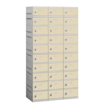 Salsbury Industries 38.25 Inch Wide Ten Tier Plastic Lockers, Tan, Unassembled