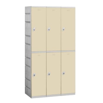 Image for Salsbury Industries 38.25 Inch Wide Double Tier Plastic Lockers, Tan from HD Supply