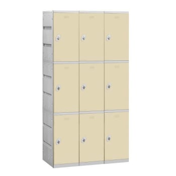 Image for Salsbury Industries 38.25 Inch Wide Unassembled Triple Tier Plastic Lockers, Tan from HD Supply