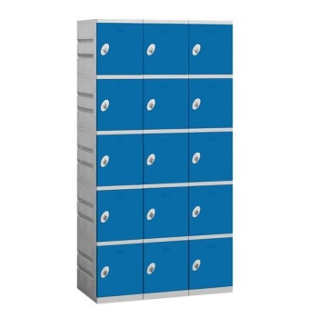 Image for Salsbury Industries 38.25 Inch Wide Five Tier Plastic Lockers, Blue,unassembled from HD Supply