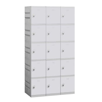 Image for Salsbury Industries 38.25 Inch Wide Five Tier Plastic Lockers, Gray, Unassembled from HD Supply