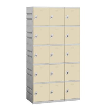 Image for Salsbury Industries 38.25 Inch Wide Five Tier Plastic Lockers, Tan, Unassembled from HD Supply