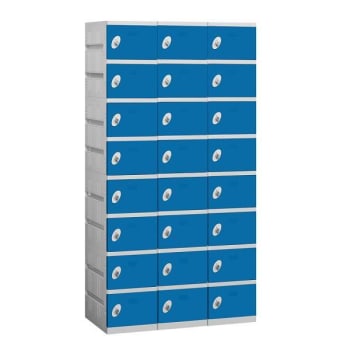 Image for Salsbury Industries 38.25 Inch Wide Eight Tier Plastic Lockers, Blue,unassembled from HD Supply