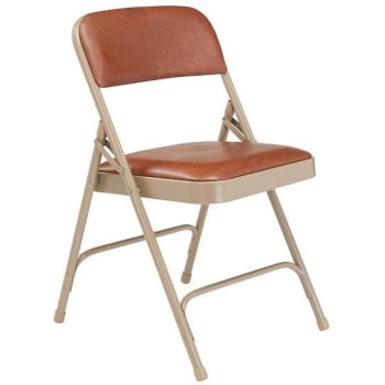Image for National Public Seating® 1200 Series Vinyl 2 Hinge Folding Chair Brown Case Of 4 from HD Supply
