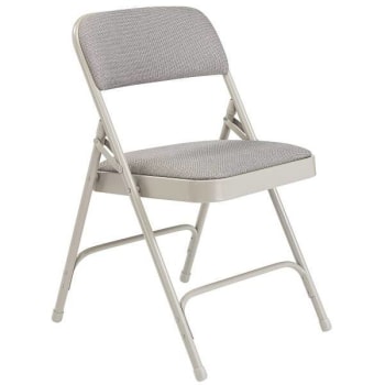 National Public Seating® 2200 Series 2 Hinge Folding Chair Greystone Case Of 4