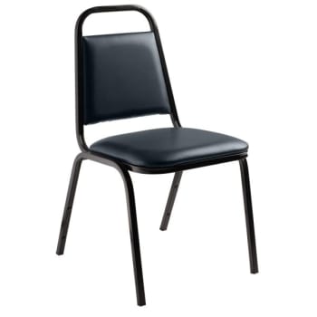 National Public Seating® 9100 Stack Chair Midnight Blue Seat Black Sandtex Frame